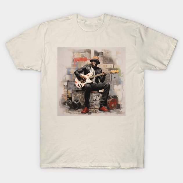 Blues Guitar Man T-Shirt by LB35Y5